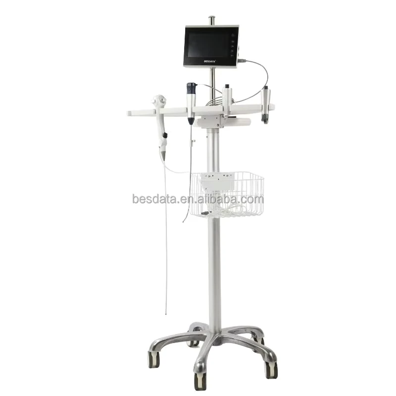 Clinic Rolling Trolley Hospital Device and Instrument Trolley with Medical Tablet for Laparoscope and Other Endoscopes