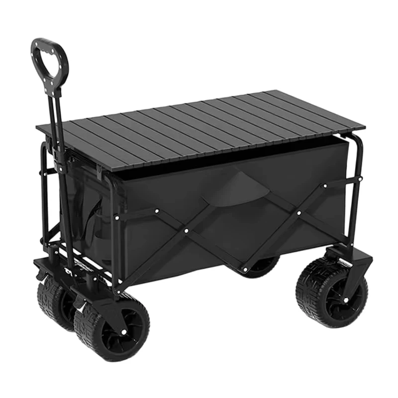 Collapsible Camping Wagon Heavy Duty Foldable Utility Cart with Bearings Wheels