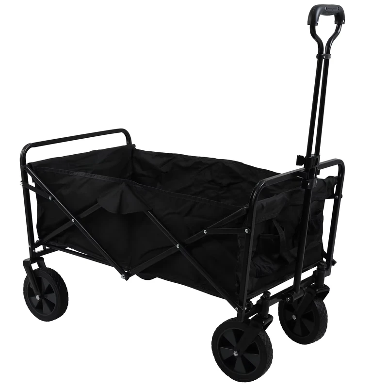 Collapsible Foldable Aluminium Four Wheel Heavy Duty Outdoor Utility Wagon Beach Cart Camping Large Capacity Grocery Garden