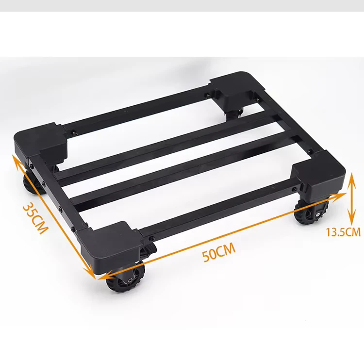 Collapsible Foldable Aluminum Alloy 4-Wheel Portable Hand Cart Trolley with Mobile Energy Storage Battery for Outdoor Use