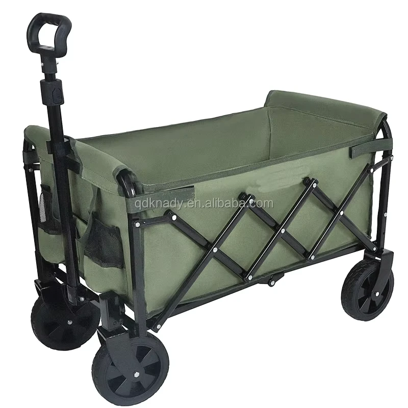 Collapsible Foldable Four Wheel Wagon Cart Lightweight Brake Flexible Steering 600D Oxford Fabric Stainless Steel Tools
