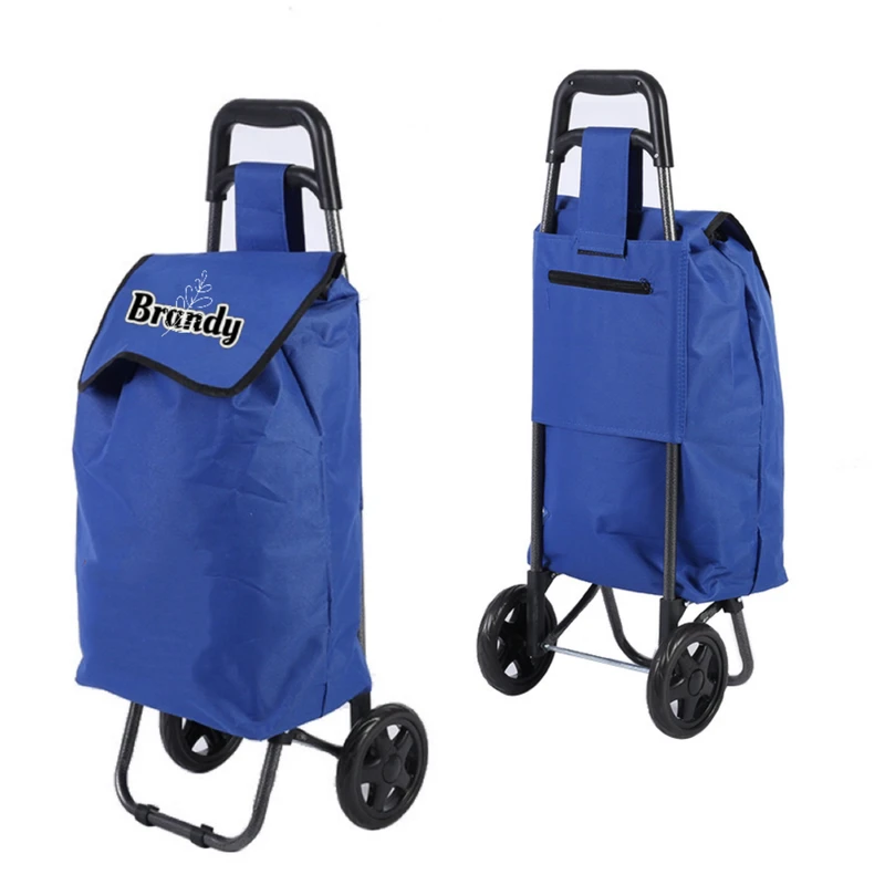 Collapsible Foldable Grocery Cart Bag On Wheels Elderly Folding Shopping Trolley Bags