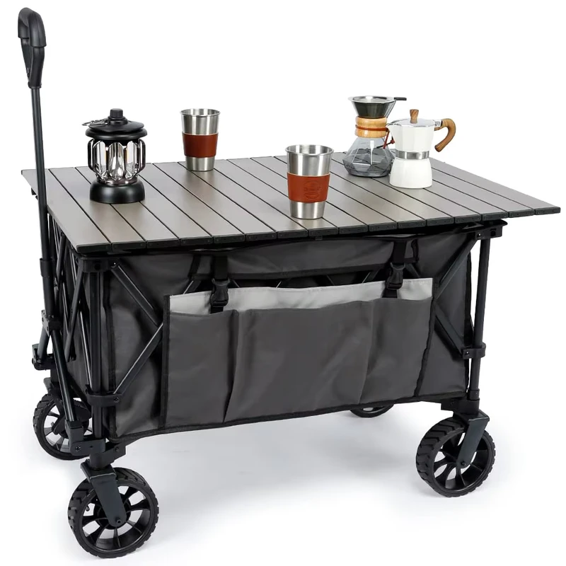 Collapsible Folding Beach Garden Utility Cart Trolley Wagon Foldable Picnic Camping Cart Folding Wagon