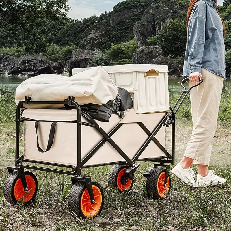 Collapsible Folding Beach Trolley Portable Shopping Wagon Cart Fishing Outdoor Indoor Storage