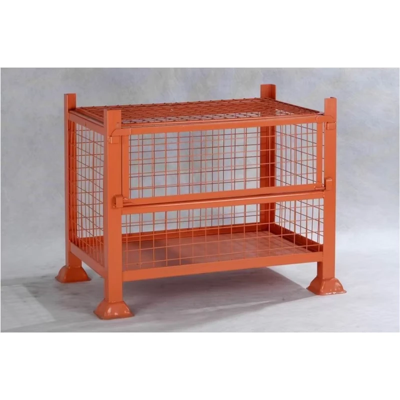 Collapsible Folding Durable Steel Waterproof Corrosion Resistant Lockable High Capacity Express Sorting Baskets Roll Container
