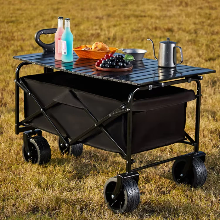 Collapsible Folding Portable Utility Wagon Cart Trolley with Four Wheel for Beach Industrial & Shopping Use OEM Customizable