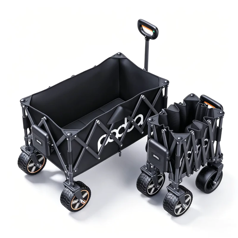 Collapsible Gather Electric Camping Wagon Heavy Duty Off Road Trolley Stainless Steel Industrial Shopping OEM