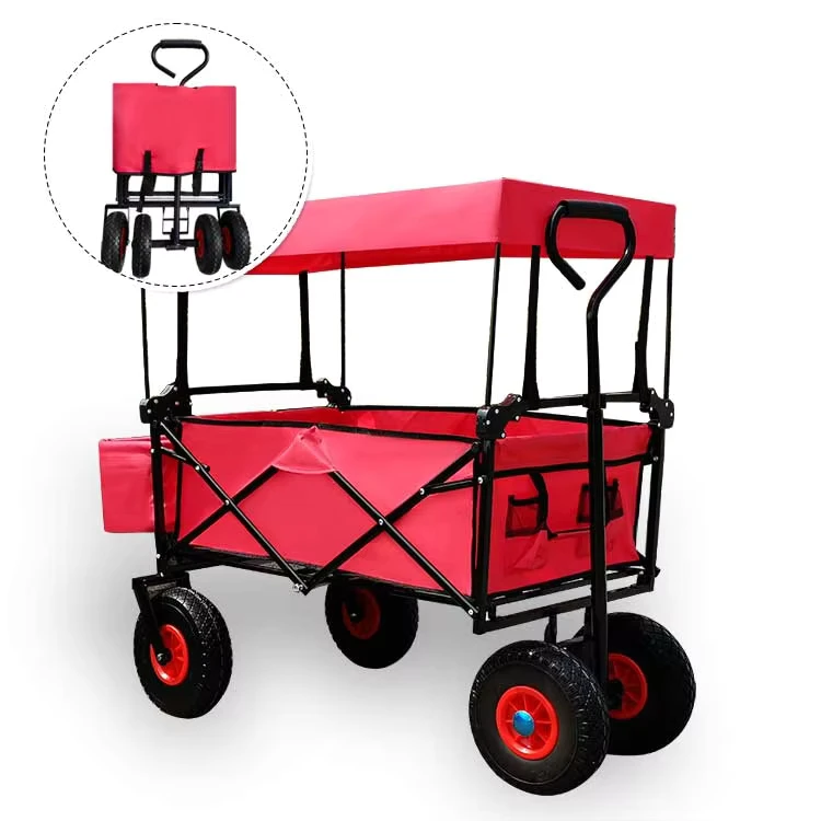 Collapsible Large Capacity Folding Wagon Utility Cart Outdoor Market Camping Garden Travel
