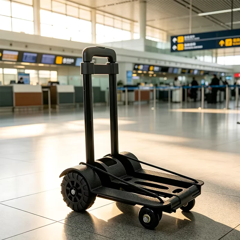 Collapsible Lightweight Hand Truck Portable Folding Trolley with Sturdy Wheels for Moving Boxes and Groceries