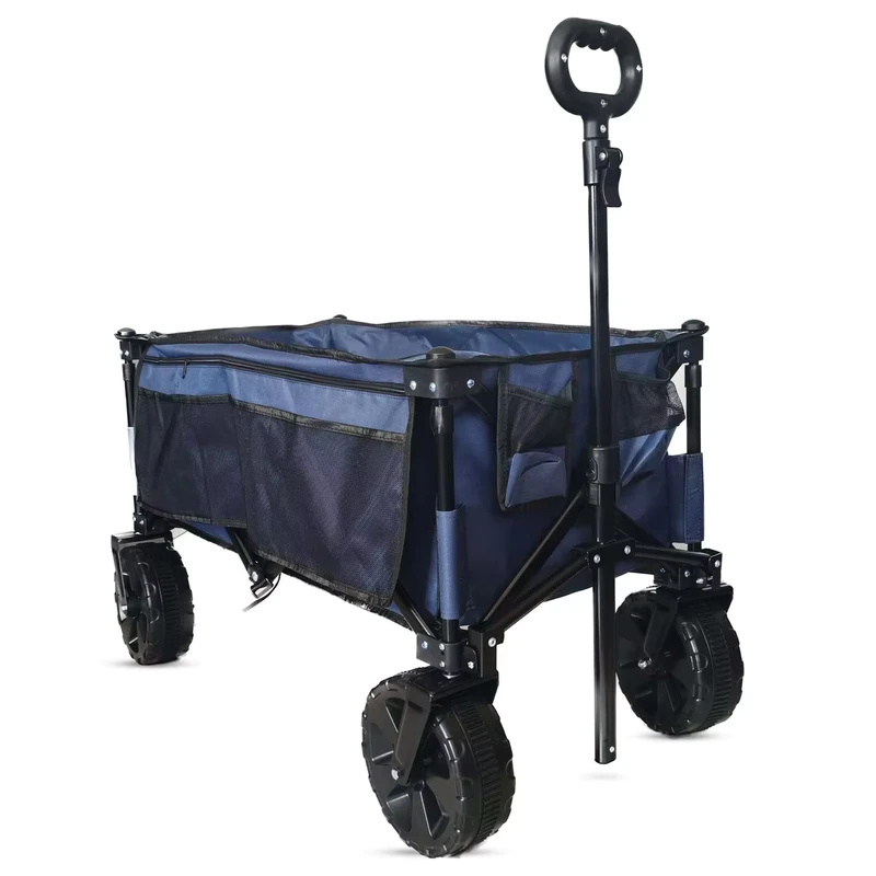 Collapsible Outdoor Camping Wagon Cart Foldable All Terrain Wheels Beach Shopping Golf Folding Cart