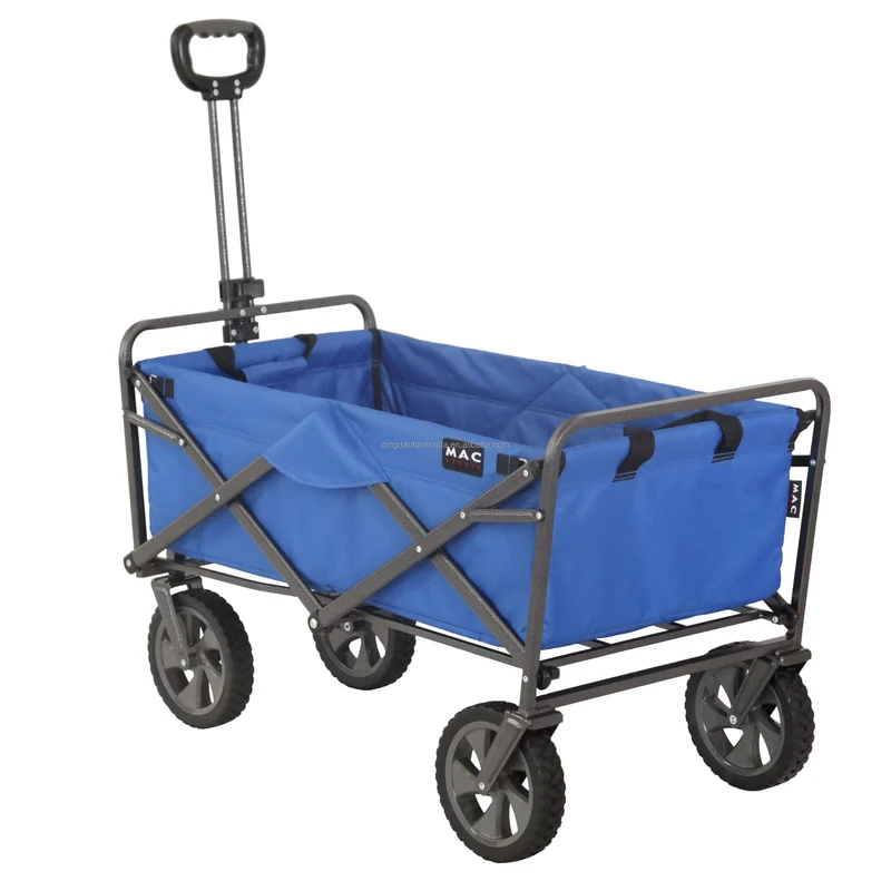 Collapsible Outdoor Garden Trolley Folding Camping Wagon Cart with Portable Foldable Wheels