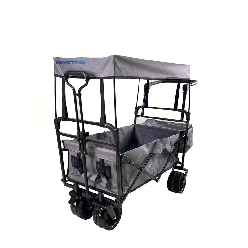 Collapsible Outdoor Utility Lightweight Wagon Cart With Top Canopy