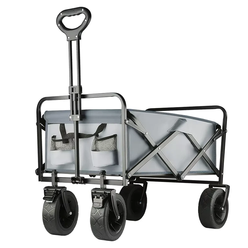 Collapsible Portable Camping Trolley Outdoor Utility Folding Beach Wagon Large Weight Capacity Heavy Duty Wagon Cart