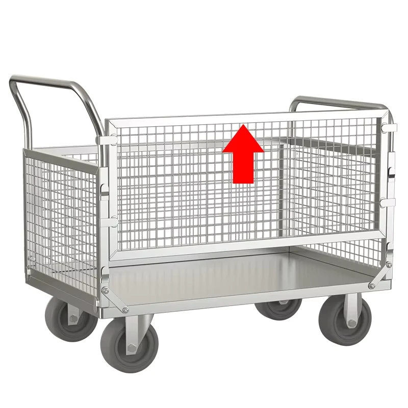 Collapsible Roll Container Push Carts Platform Trolley with Cages 4 in 1 Foldable Cage Cart Dolly Basketball Carts