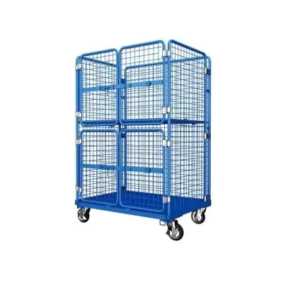 Collapsible Steel Container Metal Storage Transport Folding Trolley Cart Roll Cage Rolling Container