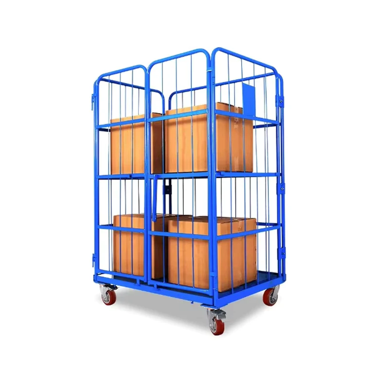 Collapsible Steel Mobile Wire Rolling Storage Cage Selective Pallet Rack 500kg Load Capacity for Warehouse Use