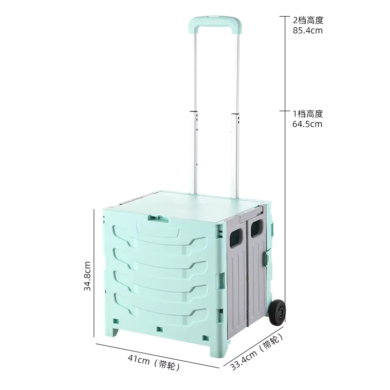 Collapsible Storage Tool Camping Foldable Hand Trolley Cart Colorful 2 4 Wheels Plastic Portable Folding Shopping Cart