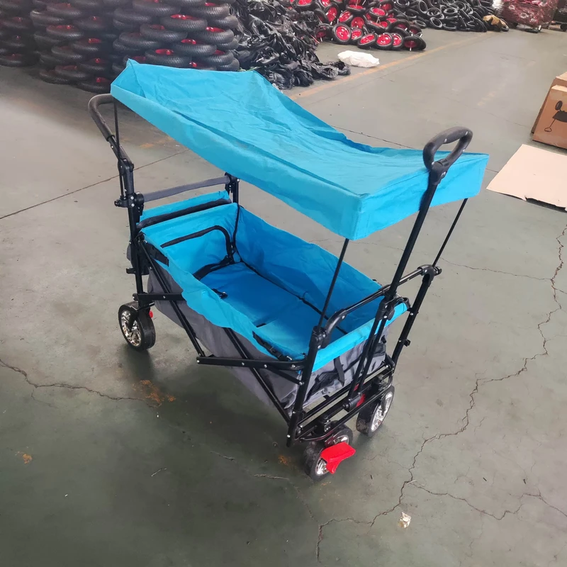Collapsible Tool Camping Colorful Folding Shopping Cart 4 Wheels Plastic Portable Foldable Hand Trolley Cart