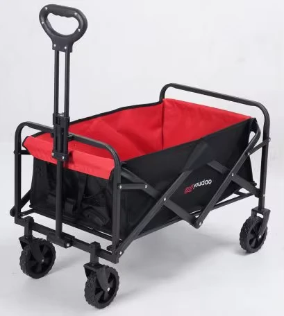 Collapsible Utility Wagon Foldable Outdoor Trolley for Picnic Camping Garden Use