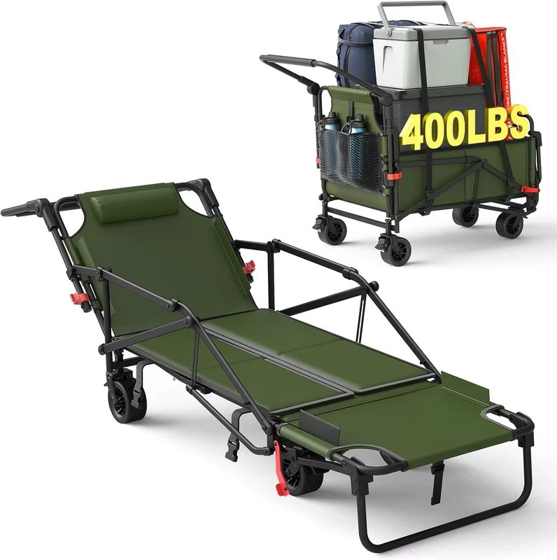 Collapsible Versatile 2 in 1 Design Heavy Duty All Terrian Utility Camping Beach Trolley for Outdoor Adventures