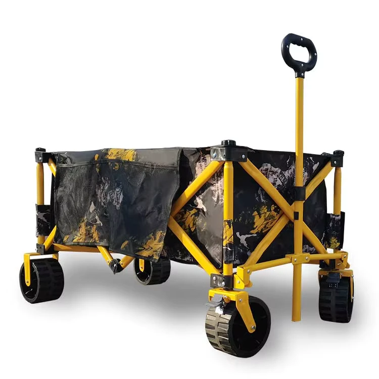 Collapsible Wagon Cart All Terrain Transport Trolley Folding Utility Wagon Collapsible Outdoor Handcart Roll Container