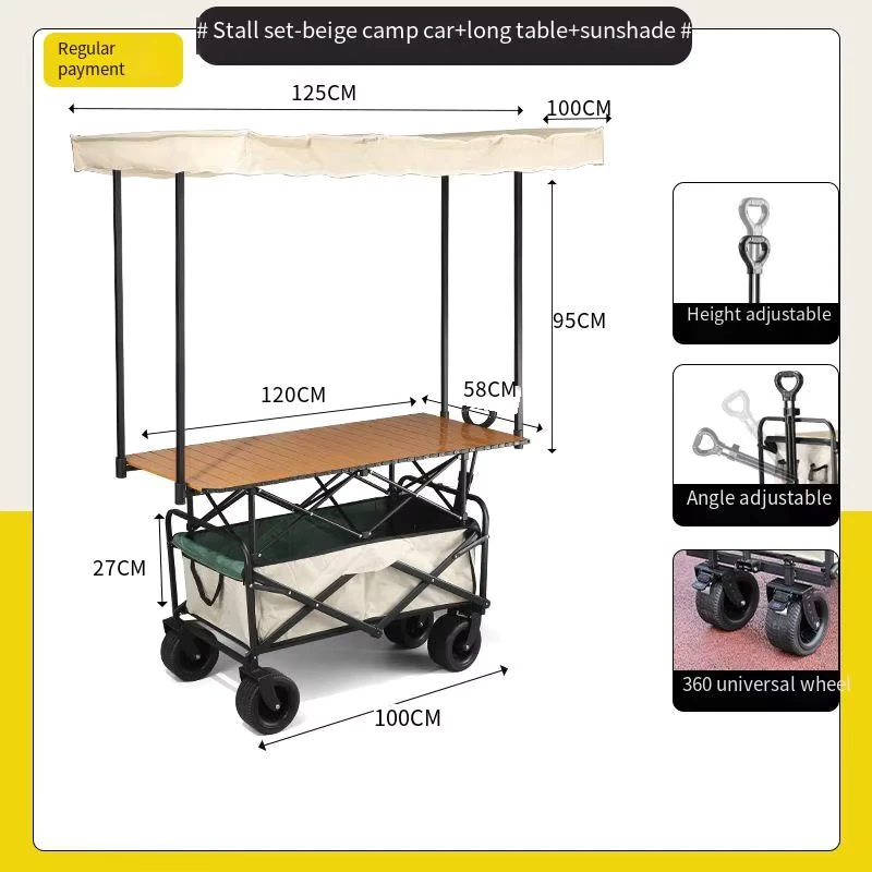 Collapsible Wagon Cart Heavy Duty Foldable Garden Folding Utility Outdoor Camping Beach Wagon