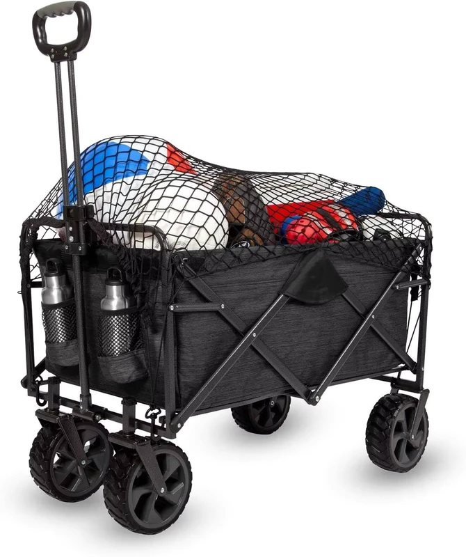 Collapsible Wagon with Wheels Lightweight Portable Folding Utility Grocery Shopping Cart for Grocery Sports Garden Camping
