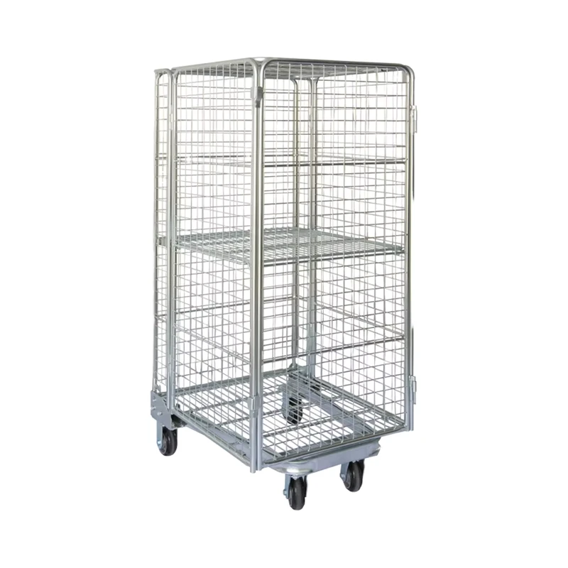 Collapsible and Foldable Galvanized Steel Roll Container for Cargo & Storage Equipment