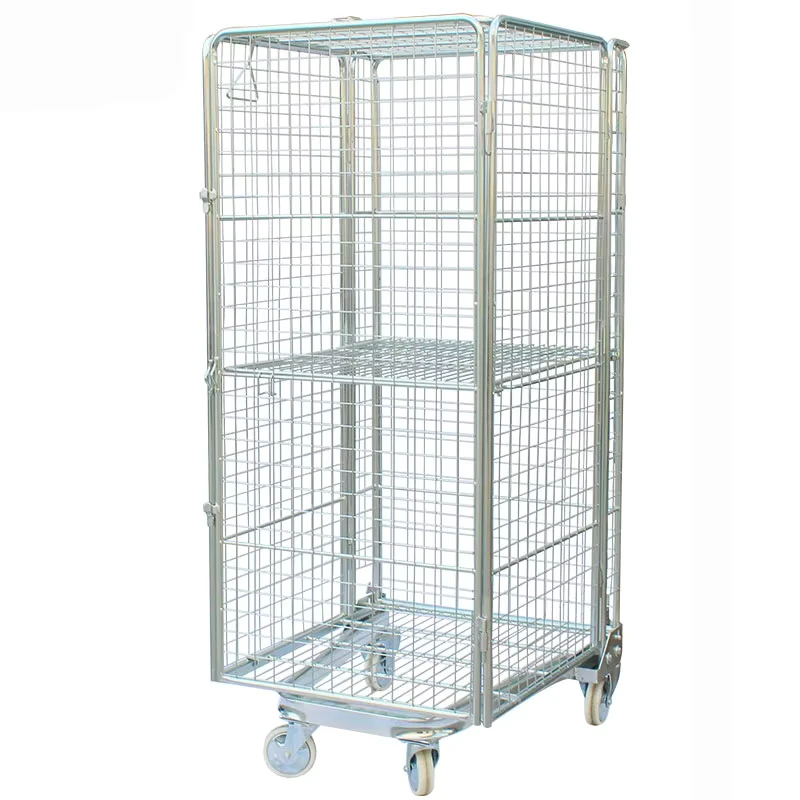 Collapsible and Foldable Galvanized Steel Roll Container for Cargo & Storage Equipment