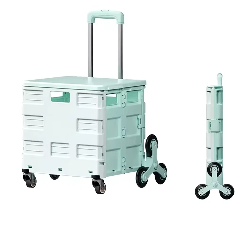 Colorful 67L Big Capacity Folding Shopping Cart 8 Wheels Climbing Grocery Trolley Supermarket Storage Portable Shopping Trolley