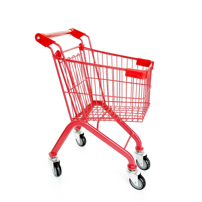 Colorful Mini 20L Mini Metal Market Kids Shopping Trolley Cart for Supermarket and Retail