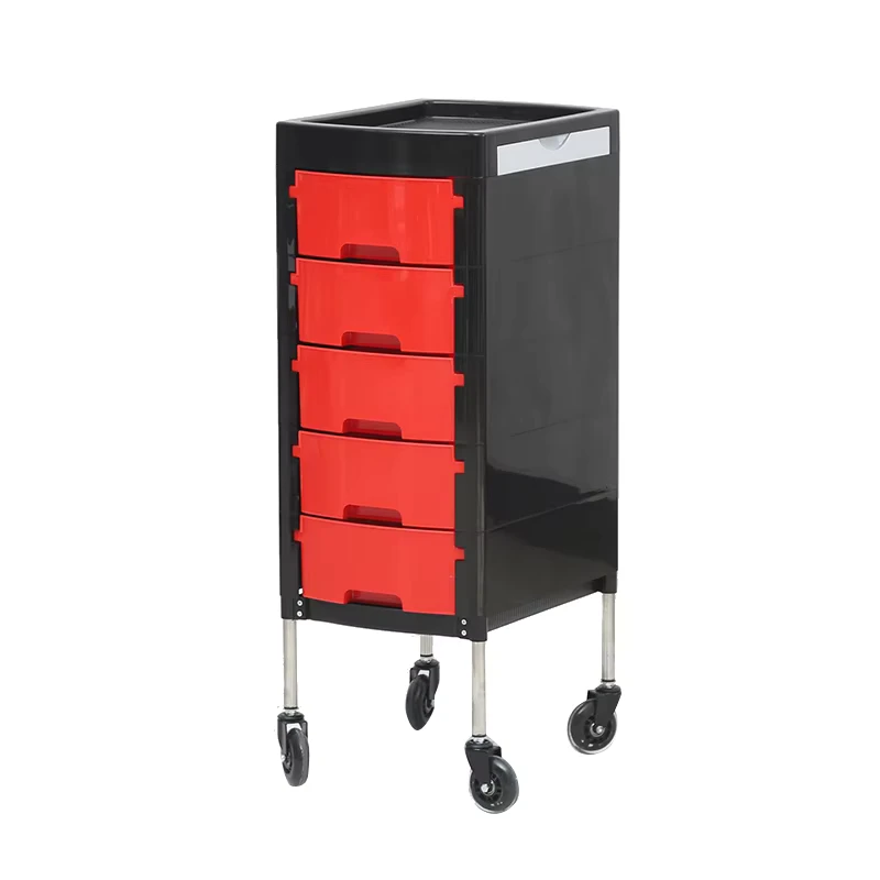 Comfortable Ergonomic Beauty Salon Cart Hairdresser Wooden Trolley for Beauty Salon
