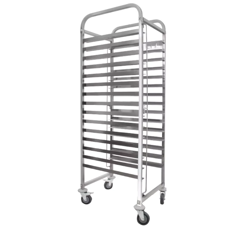 Commercial 201 304 Stainless Steel Brushed Matt Finish Bakery Tray Service Trolley Heavy Duty 300 Kg m Load Capacity Kitchen