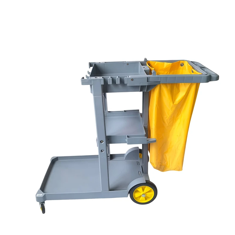 Commercial Cleaning Cart with Shelves Multi Purpose Janitorial Trolley for Hotel and Hospital Use