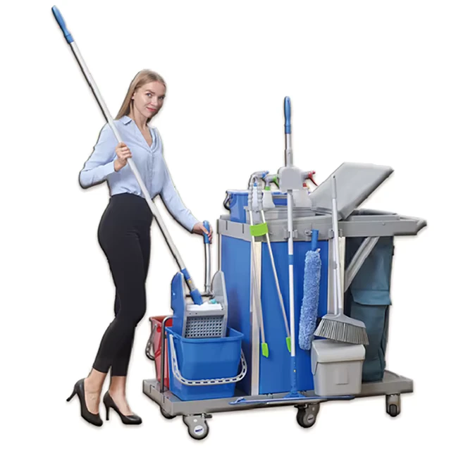 Commercial Cleaning Hotel Bar Janitorial Trolley Cleaning Supplies Service Cart