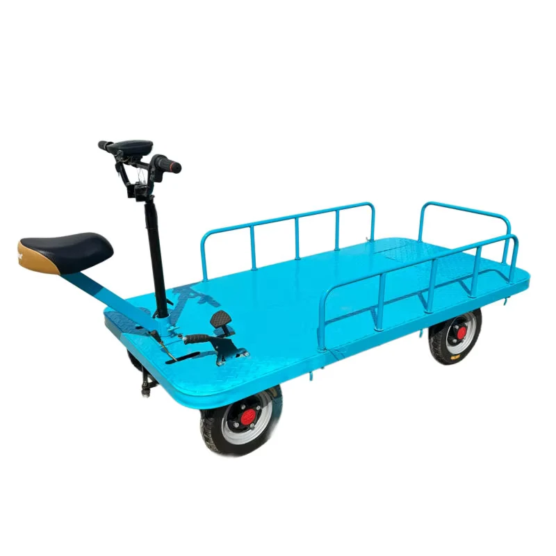 Commercial Electric Flatbed Hand Trolley with Seat Easy Operation Construction Machinery Truck Trolleys