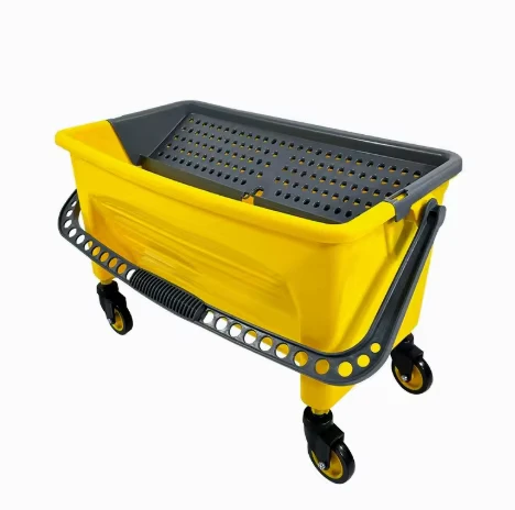 Commercial Heavy Duty Cleaning Cart Mop Bucket Trolley with Wringer and Tool Holder 4 Wheels Multi functional Janitorial