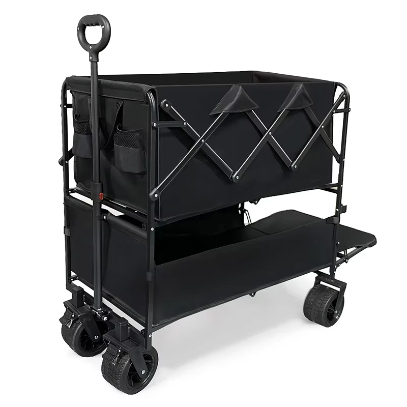 Commercial Heavy Duty Portable Foldable Utility Wagon Cart With Wheels for Camping Shopping Beach Garden