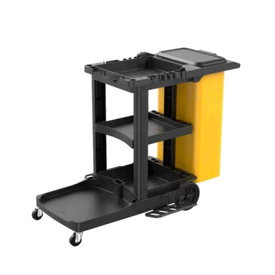 Commercial Hotel Cleaning Cart Multifunctional Plastic Trolley for Room Service Housekeeping Equipment
