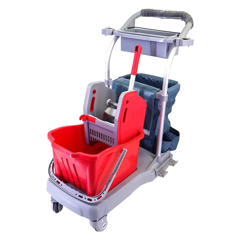 Commercial Hotel Hospital Janitorial Equipment Hand PP Bucket Cleaning Cart Wet Cleaning Single Mop Bucket Wringer Eco Friendly