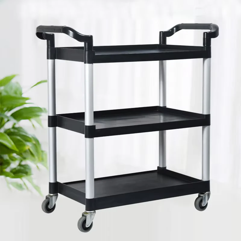 Commercial Hotel Plastic Trolley Utility Cart Restaurant Cart with Locking Wheels