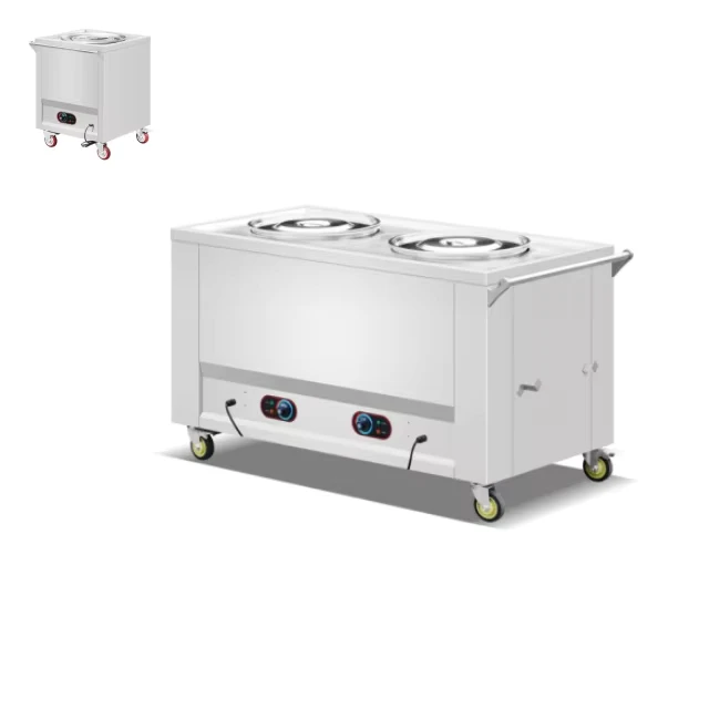 Commercial Kitchen Electric Heating Large Soup Cooker Steamer Water Boiler Double Stainless Steel Soup Bucket for Catering