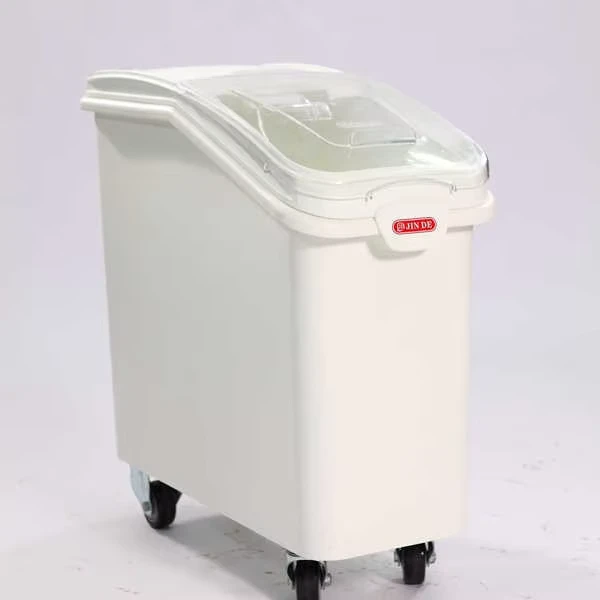 Commercial Kitchen Large Capacity Food Storage Container Plastic Mobile Ingredient Bin with Wheel