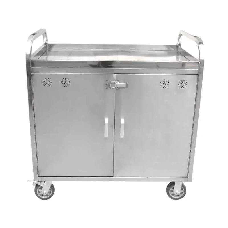 Commercial Kitchen Stainless Steel Heavy Duty Utility Cart for Food Delivery and Hospital Service Trolley