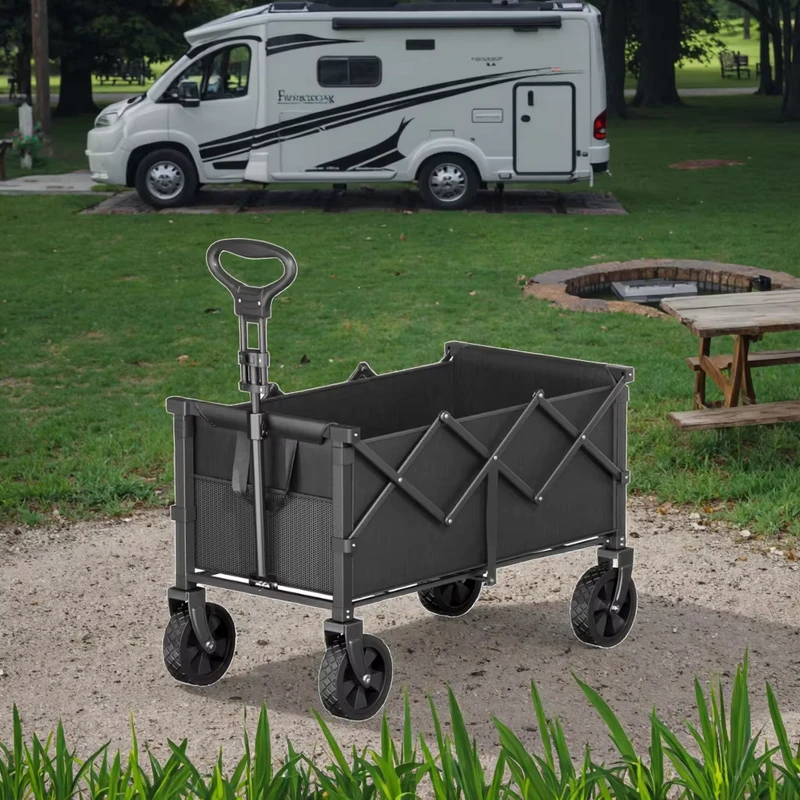 Commercial Portable Collapsible Grocery Food Shopping Utility Wagon Trolley Cart with Wheels Customized OEM Supported
