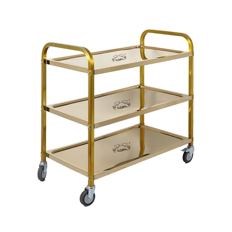 Commercial Restaurant 3 Layers Stainless Steel Kitchen Service Cart Food Tray Trolley