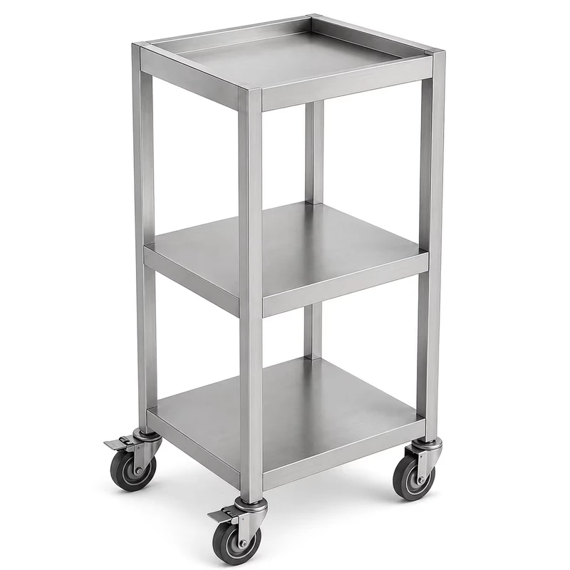 Commercial Stainless Steel 3 Tier Utility Cart Kitchen Storage Service Trolley With Wheels for Restaurant Hotel Use