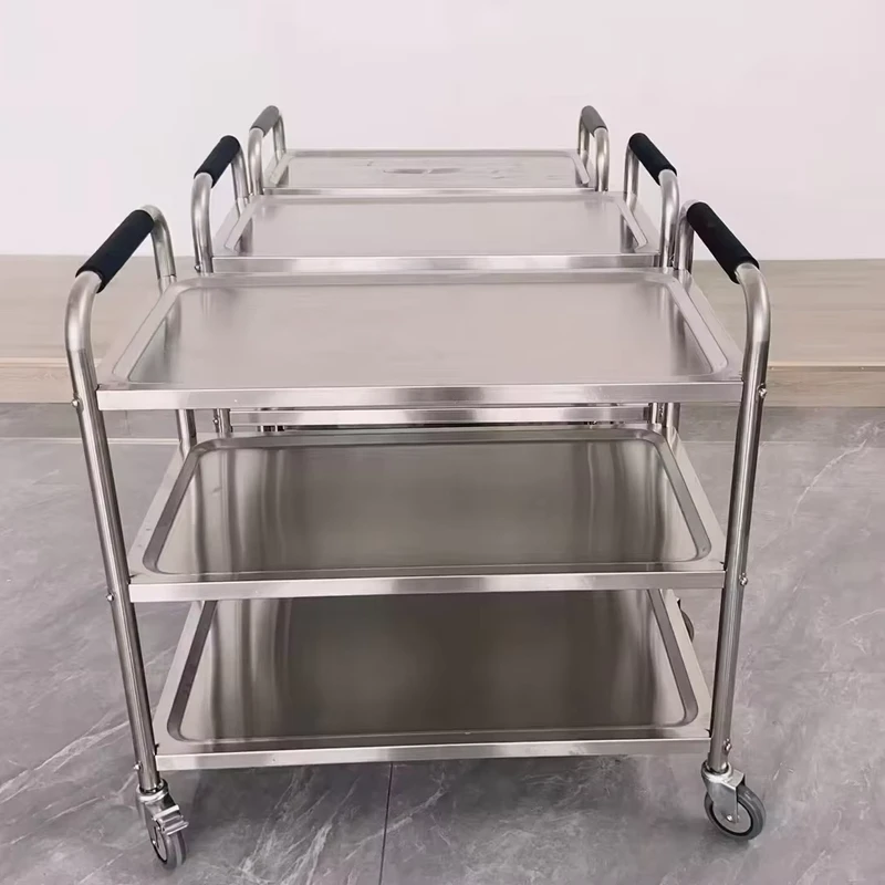 Commercial Stainless Steel Customer Hand Carts Trolleys Easy Folding 100kg Load Capacity Modern Design Equipment
