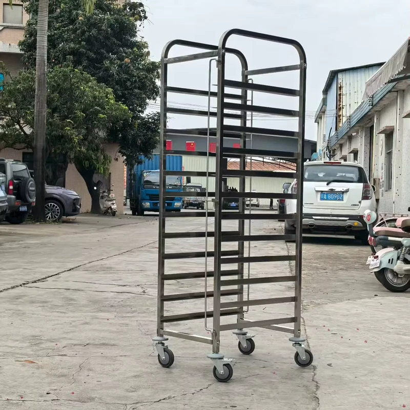 Commercial Stainless Steel Trolley Mobile Bun Pan Rack Bread Oven Trolley With Wheels for Bakery Drying and Display Supplier