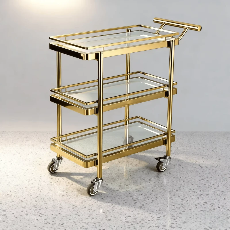 Commercial Three Layer Stainless Steel Dining Cart Hotel & Restaurant Supplies Food Service Trolley